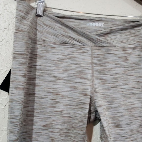 ODODOS Leggings Womens Size XL Heathered Brown Beige Cropped Workout Gym - Picture 3 of 10